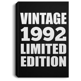 32nd Birthday Vintage 1992 Limited Edition - Canvas Portrait