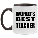 World's Best Teacher - 11oz Accent Mug Black