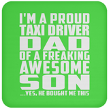 Proud Taxi Driver Dad Of Awesome Son - Drink Coaster
