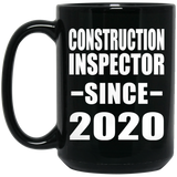 Construction Inspector Since 2020 - 15oz Coffee Mug Black