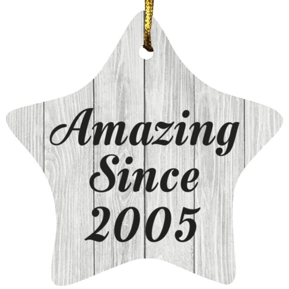 19th Birthday Amazing Since 2005 - Star Ornament F