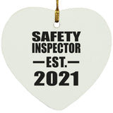Safety Inspector Established EST. 2021 - Heart Ornament