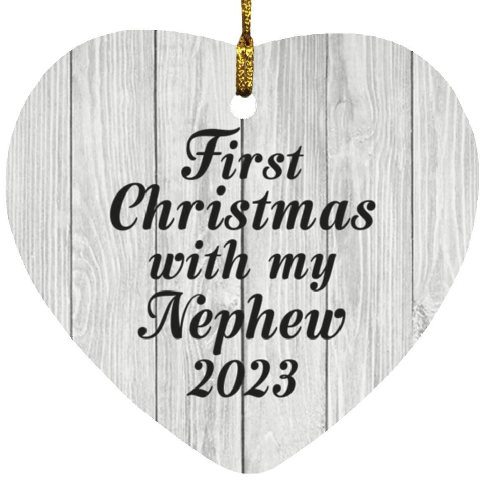 First Christmas With My Nephew 2023 - Heart Ornament F