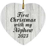 First Christmas With My Nephew 2023 - Heart Ornament F
