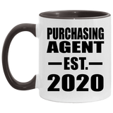 Purchasing Agent Established EST. 2020 - 11oz Accent Mug Black