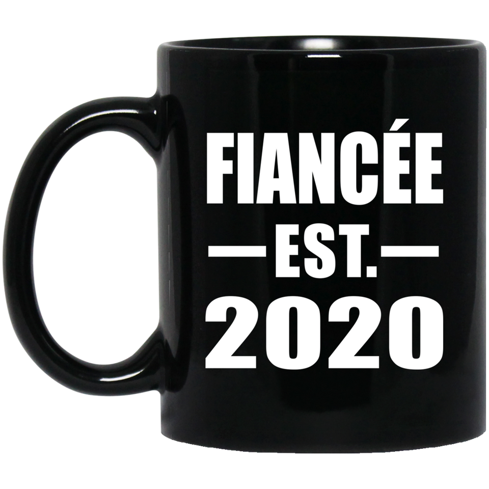 Fiancee Established EST. 2020 - 11oz Coffee Mug Black