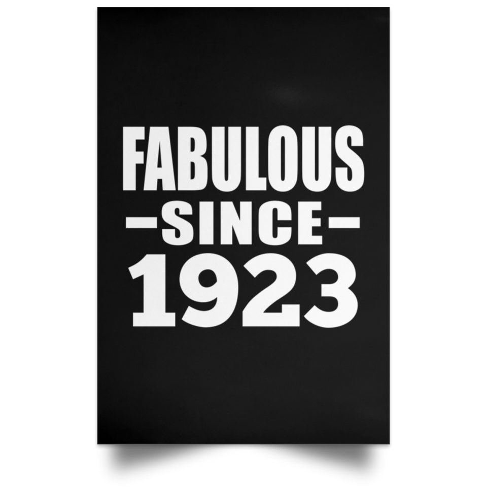 101st Birthday Fabulous Since 1923 - Poster Portrait