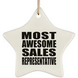 Most Awesome Sales Representative - Star Ornament