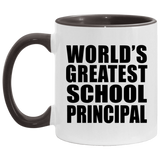 World's Greatest School Principal - 11oz Accent Mug Black