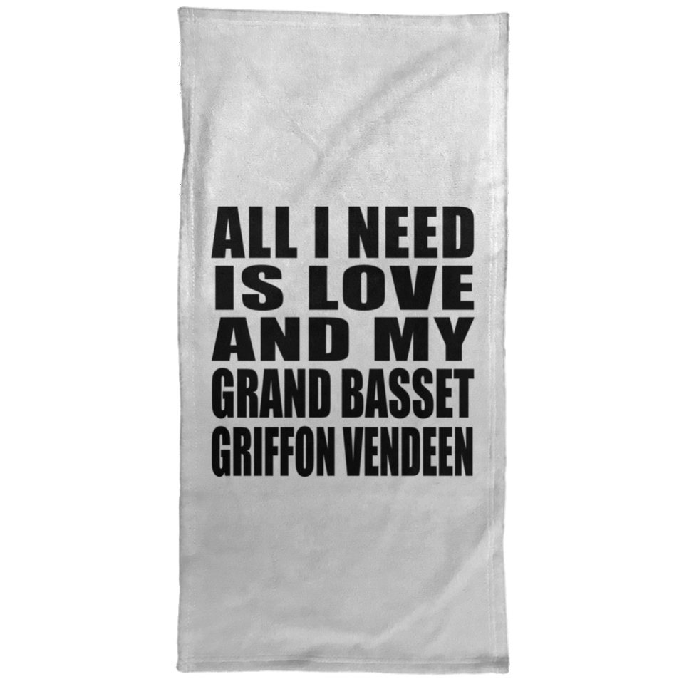 All I Need Is Love And My Grand Basset Griffon Vendeen - Hand Towel