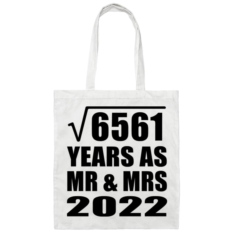 81st Anniversary Square Root of 6561 Years As Mr & Mrs 2022 - Tote Bag White