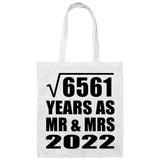 81st Anniversary Square Root of 6561 Years As Mr & Mrs 2022 - Tote Bag White