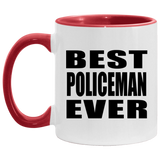 Best Policeman Ever - 11oz Accent Mug Red