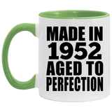 72nd Birthday Made In 1952 Aged to Perfection - 11oz Accent Mug Green