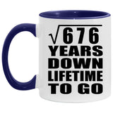 26th Anniversary Square Root of 676 Years Lifetime To Go - 11oz Accent Mug Purple