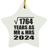 42nd Anniversary Square Root of 1764 Years As Mr & Mrs 2024 - Star Ornament