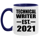 Technical Writer Established Est. 2021 - 11oz Accent Mug Purple