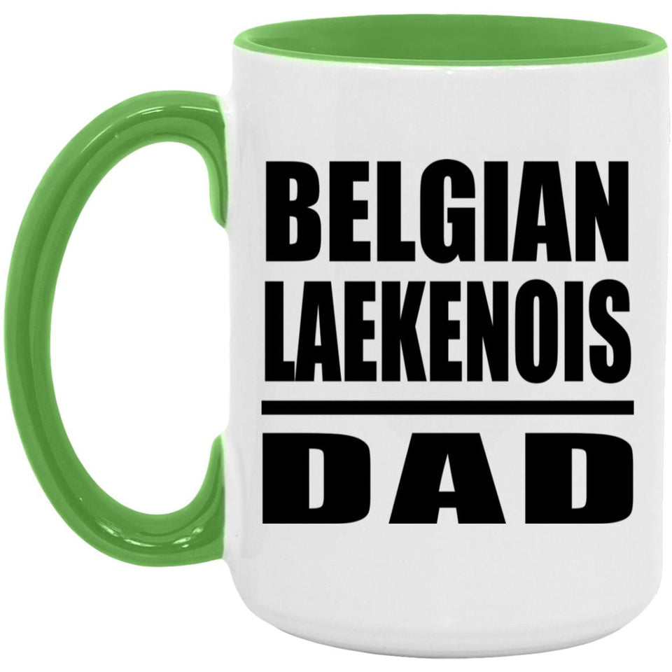 Belgian Laekenois Dad - 15oz Accent Mug Green