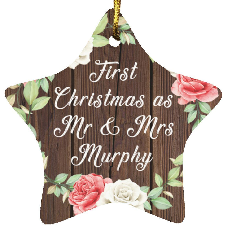 First Christmas As Mr & Mrs Murphy - Star Ornament A