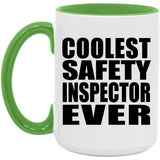 Coolest Safety Inspector Ever - 15oz Accent Mug Green
