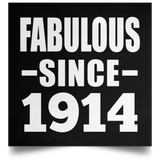 110th Birthday Fabulous Since 1914 - Poster Square