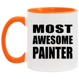 Most Awesome Painter - 11oz Accent Mug Orange