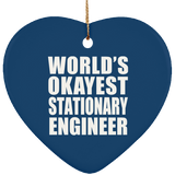 World's Okayest Stationary Engineer - Heart Ornament