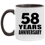 58th Anniversary 58 Years - 11oz Accent Mug Black
