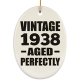86th Birthday Vintage 1938 Aged Perfectly - Oval Ornament