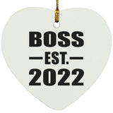 Boss Established EST. 2022 - Heart Ornament