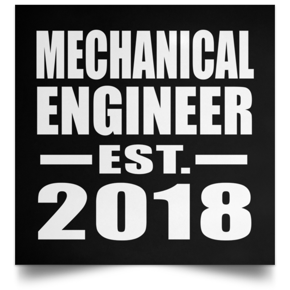 Mechanical Engineer Established EST. 2018 - Poster Square