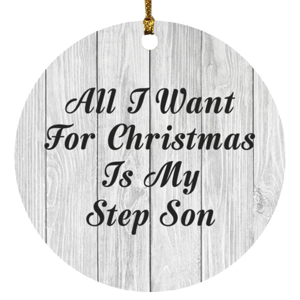 All I Want For Christmas Is My Step Son - Circle Ornament F