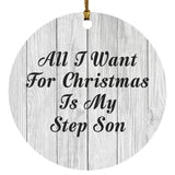 All I Want For Christmas Is My Step Son - Circle Ornament F