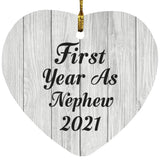 First Year As Nephew 2021 - Heart Ornament F