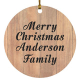 Merry Christmas Anderson Family - Circle Ornament C