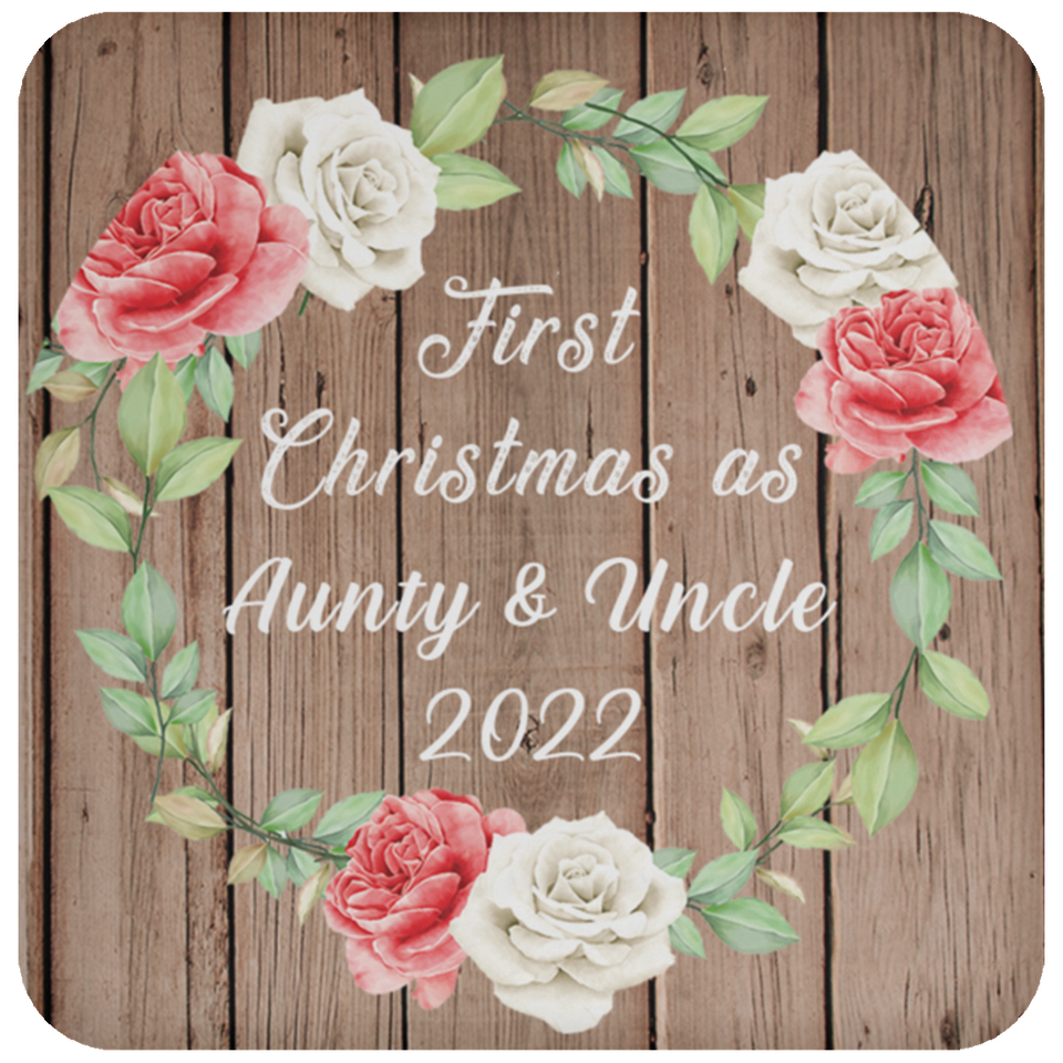 First Christmas As Aunty & Uncle 2022 - Drink Coaster B