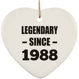 36th Birthday Legendary Since 1988 - Heart Ornament