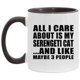 All I Care About Is My Serengeti Cat - 11oz Accent Mug Black