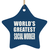 World's Greatest Social Worker - Star Ornament