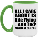 All I Care About Is Kite Flying - 15oz Accent Mug Green