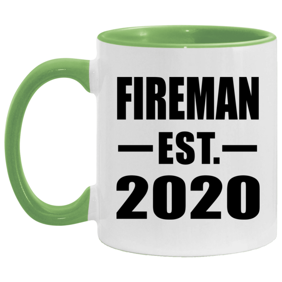 Fireman Established EST. 2020 - 11oz Accent Mug Green