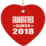 Grandfather Since 2018 - Heart Ornament