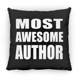 Most Awesome Author - Throw Pillow Black