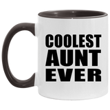 Coolest Aunt Ever - 11oz Accent Mug Black