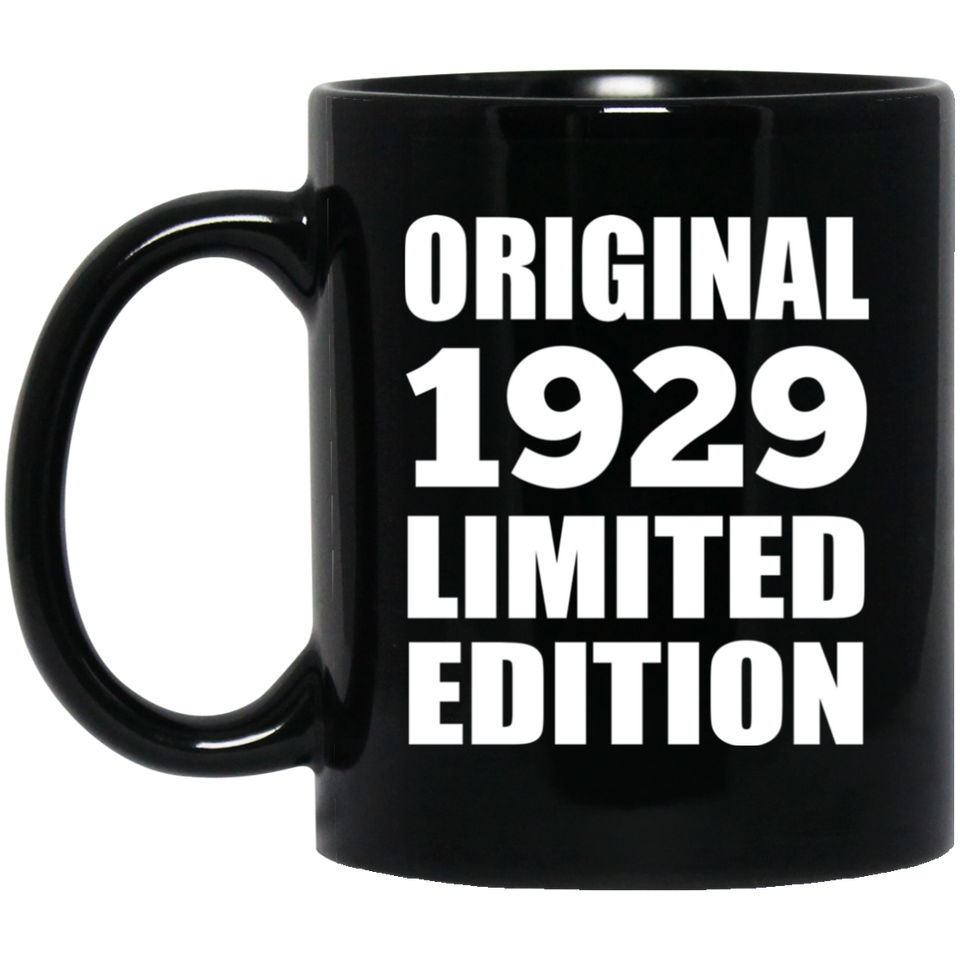 95th Birthday Original 1929 Limited Edition - 11oz Coffee Mug Black