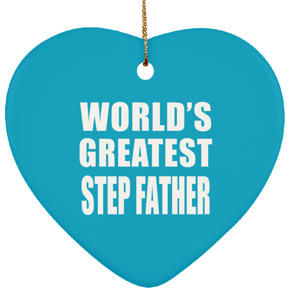 World's Greatest Step Father - Heart Ornament