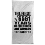 81st Birthday Square Root of 6561 Years of Childhood - Hand Towel