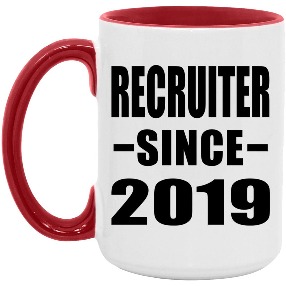 Recruiter Since 2019 - 15oz Accent Mug Red