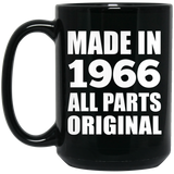 58th Birthday Made in 1966 All Parts Original - 15oz Coffee Mug Black