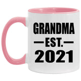 Grandma Established EST. 2021 - 11oz Accent Mug Pink